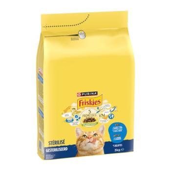 3kg PURINA Friskies Sterilized Cat lazac, tonhal & zöldség száraz macskatáp kép