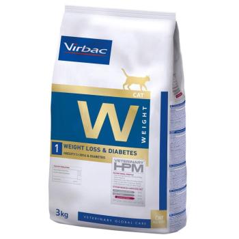 3kg Virbac Veterinary HPM Cat Weight Loss & Diabetes W1, száraz macskatáp kép