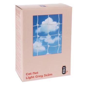 3x2m TIAKI dróttal megerősített macskaháló, világosszürke kép