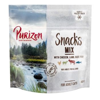 3x40g Purizon snack mix - gabonamentes jutalomfalat macskáknak vegyes csomagban kép