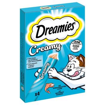 3x4x10g Dreamies Creamy Snacks lazac macskasnack 2+1 ingyen kép