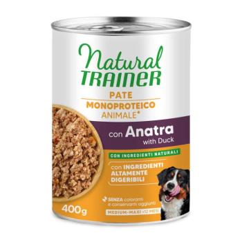 400g Natural Trainer Pate Monoproteico Medium & Maxi Adult nedves kutyatáp - Kacsa & teljes kiőrlésű gabona kép
