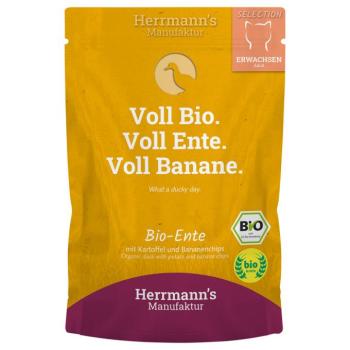 40x100g Herrmann's Selection Bio kacsa bioburgonyával & bio banáncsipsszel nedves macskatáp kép
