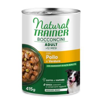 415g Natural Trainer Bocconcini Adult Medium & Maxi Chunks nedves kutyatáp - Csirke kép