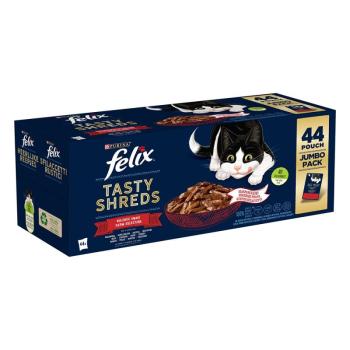 44x80g Felix "Tasty Shreds" Farm Selection nedves macskatáp kép