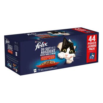 44x85g Felix Fantastic Finom húsválogatás (csirke, marha, kacsa, bárány) nedves macskaeledel kép