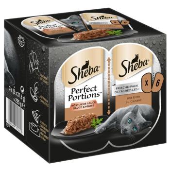 48x37,5g Sheba Perfect Portions kacsa szószban nedves macskatáp kép