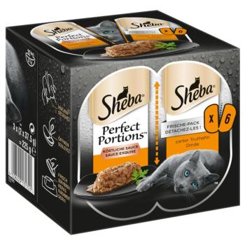 48x37,5g Sheba Perfect Portions pulyka szószban nedves macskatáp kép