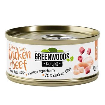 48x70g Greenwoods Delight csirkefilé & marha nedves macskaeledel kép