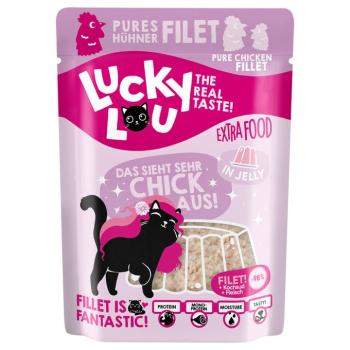 48x70g Lucky Lou Extra Food Csirkefilé aszpikban nedves macskatáp kép