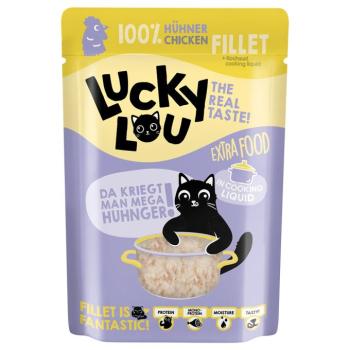 48x70g Lucky Lou Extra Food Csirkefilé húslevesben nedves macskatáp kép