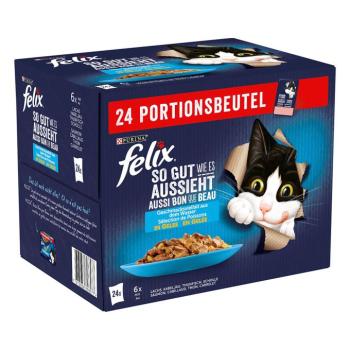 48x85g Felix Fantastic aszpikban halválogatás nedves macskatáp 38+10 ingyen kép