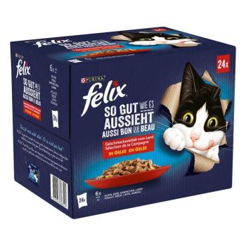 48x85g Felix Fantastic aszpikban húsválogatás nedves macskatáp 38+10 ingyen kép