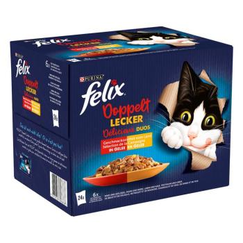 48x85g Felix Fantastic duplán finom húsválogatás nedves macskatáp 38+10 ingyen kép
