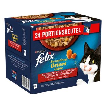 48x85g Felix Sensations aszpikban házias válogatás nedves macskatáp kép