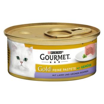 48x85g Gourmet Gold Paté bárány & zöldbab nedves macskatáp 36+12 ingyen kép
