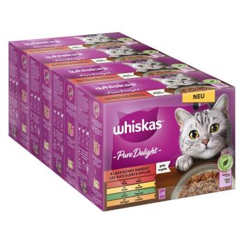 48x85g Whiskas 1+ Adult PURE DELIGHT klasszikus raguválogatás nedves macskatáp kép