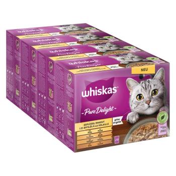 48x85g Whiskas 1+ Adult PURE DELIGHT szárnyasragu aszpikban nedves macskatáp kép