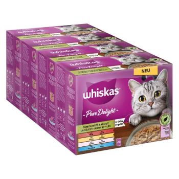 48x85g Whiskas 1+ Adult PURE DELIGHT vegyes raguválogatás aszpikban nedves macskatáp kép