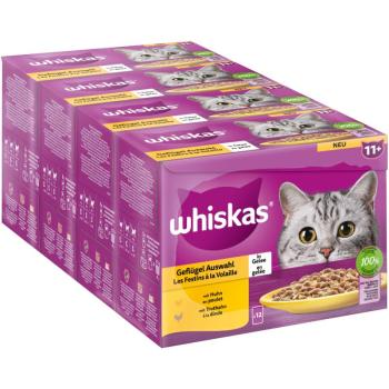 48x85g Whiskas Senior 11+ szárnyasválogatás aszpikban nedves macskatáp kép