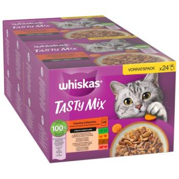 48x85g Whiskas Tasty Mix vidéki válogatás szószban nedves macskatáp kép