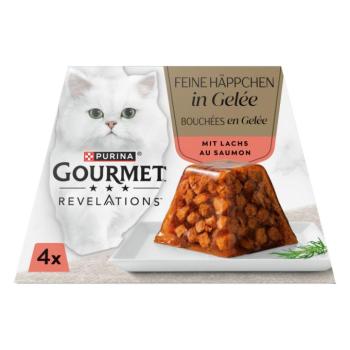 4x57g Gourmet Revelations Fine Cuts lazac nedves macskaeledel kép