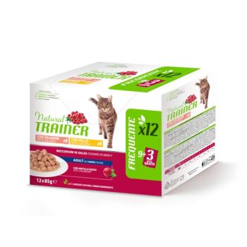 4x85g Natural Trainer Adult csirke nedves macskatáp Vegyes csomag: csirke & lazac kép