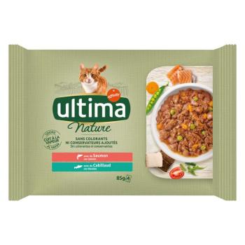 4x85g Ultima Cat Nature Lazac & tőkehal nedves macskatáp kép
