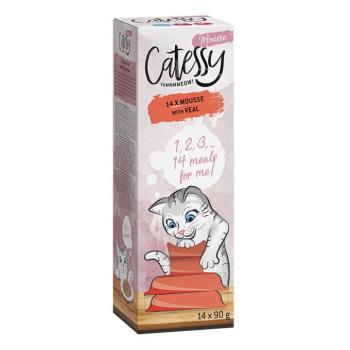 56x90g Catessy Mousse borjú tálcás nedves macskatáp kép