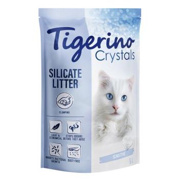 5l Tigerino Crystals csomósodó macskaalom – sensitive, parfümmentes kép