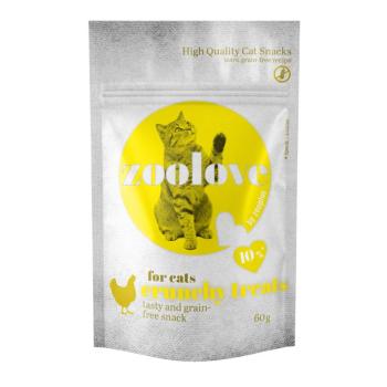 60g zoolove crunchy treats  macskasnack-csirke kép