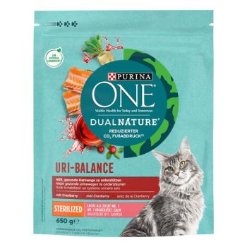 650g PURINA ONE Dual Nature Sterilized lazac & áfonya száraz macskatáp kép