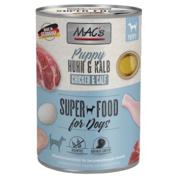 6x 400g MAC's Puppy Superfood csirke & borjú nedves kutyatáp kép