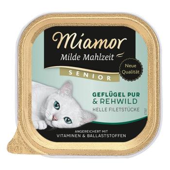 6x100g Miamor Mild Meal tálcás nedves macskatáp - Senior szárnyas pur & őz kép