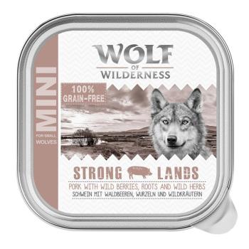 6x150g Wolf of Wilderness Adult Strong Lands - sertés tálcás nedves kutyatáp kép