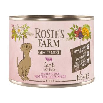 6x195g Rosie's Farm Single Meat Adult bárány & rizs nedves kutyatáp kép