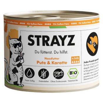 6x200g STRAYZ BIO nedves macskatáp - Bio pulyka és bio sárgarépa szószban kép