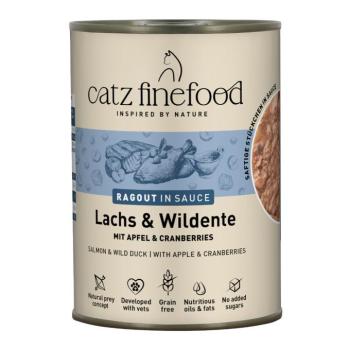 6x380g catz finefood Ragout No.605 lazac & vadkacs nedves macskatáp kép