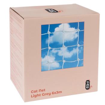 6x3m TIAKI dróttal megerősített macskaháló, világosszürke kép