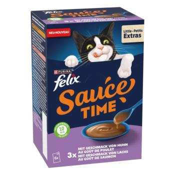 6x40 g Felix Sauce Time csirke & lazac étrend-kiegészítő eledel macskáknak kép