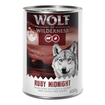 6x400 g Wolf of Wilderness "RED Meat" nedves kutyatáp - Ruby Midnight kép