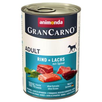 6x400g Animonda GranCarno Original Adult marha, lazac & spenót nedves kutyatáp kép