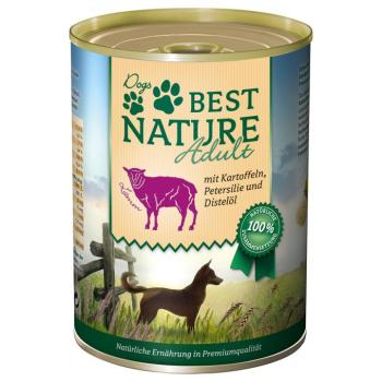 6x400g Best Nature Dog Adult Bárány, burgonya & petrezselyem gabonamentes nedves kutyatáp kép
