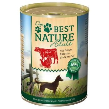 6x400g Best Nature Dog Adult Pulyka, marha & sárgarépa gabonamentes nedves kutyatáp kép