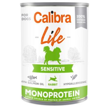 6x400g Calibra Dog Life Adult  Sensitive nyúl nedves kutyatáp kép