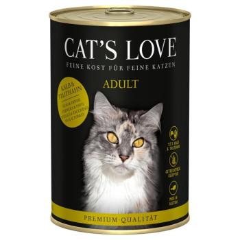 6x400g Cat's Love Borjú & pulyka nedves macskatáp kép