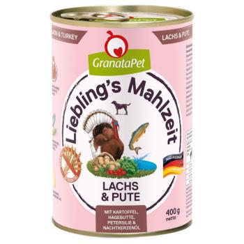 6x400g Granatapet Liebling's Mahlzeit Lazac & pulyka nedves kutyatáp kép