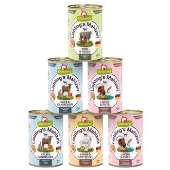 6x400g Granatapet Liebling's Mahlzeit nedves kutyatáp Mix 4 változattal kép