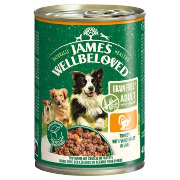 6x400g James Wellbeloved Adult Dog Grain Free Hypoallergenic pulyka pástétom nedves kutyatáp kép