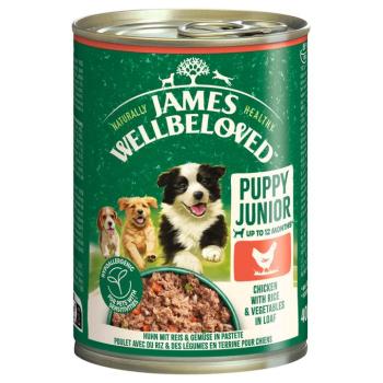 6x400g James Wellbeloved Junior Dog Hypoallergenic csirke pástétomban nedves kutyatáp kép